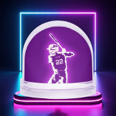 Personalized Baseball Player neon glow effect