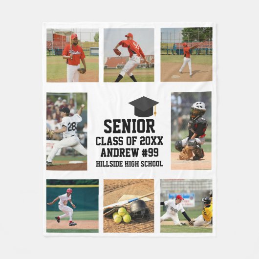 Personalized Baseball Senior Class Of Graduation フリースブランケット (正面)