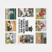 Personalized Baseball Senior Class Of Graduation フリースブランケット (正面(横))
