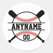 Personalized Baseball Softball Bat Knob Name ラウンドシール (正面)