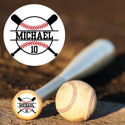Personalized Baseball Softball Bat Knob Name ラウンドシール