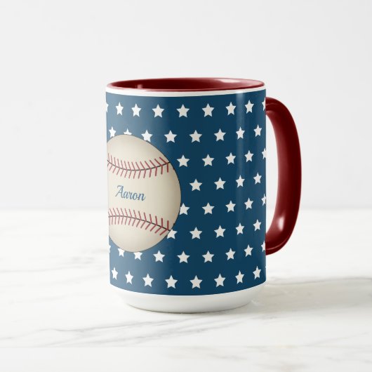 Personalized Baseball Stars Mug マグカップ (正面右)