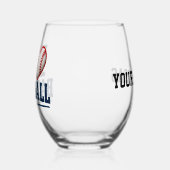Personalized Baseball Wine Glass | I Love Baseball ステムなしワイングラス (左)
