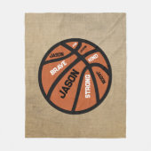 Personalized Basketball Blanket Add Your Name フリースブランケット (正面)