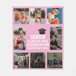 Personalized Basketball Girls Senior Graduation フリースブランケット