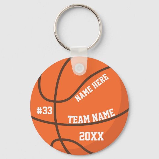 Personalized Basketball Keychain Team Player キーホルダー (正面)