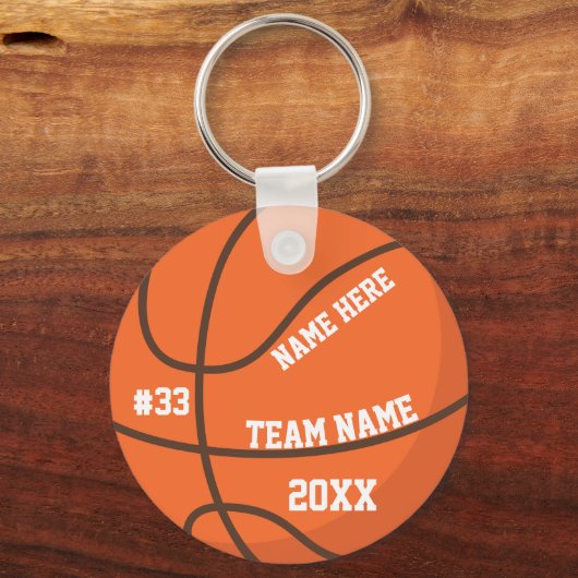 Personalized Basketball Keychain Team Player キーホルダー (正面)