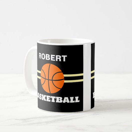 Personalized Basketball Mug コーヒーマグカップ (正面左)
