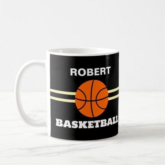 Personalized Basketball Mug コーヒーマグカップ (左)