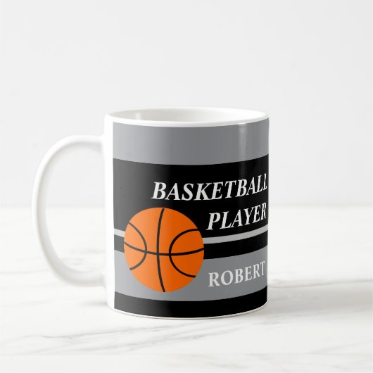 Personalized Basketball Mug コーヒーマグカップ (左)