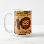 Personalized, Basketball Mugs for Players or Coach コーヒーマグカップ (左)