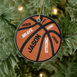Personalized Basketball Ornament Add Your Name セラミックオーナメント
