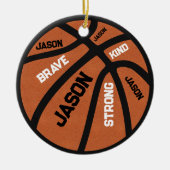 Personalized Basketball Ornament Add Your Name セラミックオーナメント (正面)