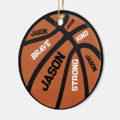 Personalized Basketball Ornament Add Your Name セラミックオーナメント (左)