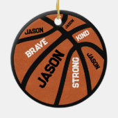 Personalized Basketball Ornament Add Your Name セラミックオーナメント (裏面)
