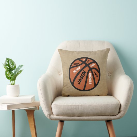 Personalized Basketball Pillow Add Your Name クッション (椅子)