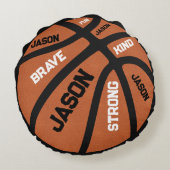 Personalized Basketball Pillow Add Your Name ラウンドクッション (裏面)