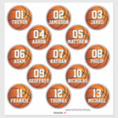 personalized basketball stickers for 13 boys girls シール (シート)