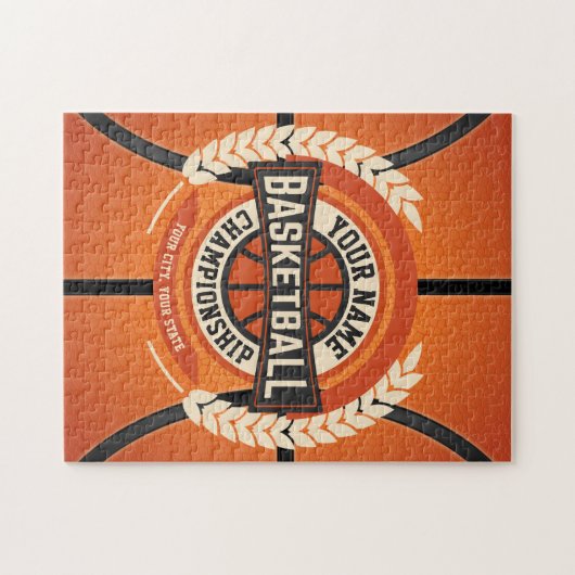 Personalized Basketball Team Player Custom Athlete ジグソーパズル (横)