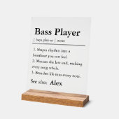 Personalized Bass Player Definition アクリルサイン (傾斜)