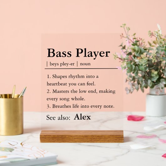 Personalized Bass Player Definition アクリルサイン (ウェディング)