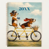 Personalized Basset Hound Tandem Planner プランナー手帳 (正面)