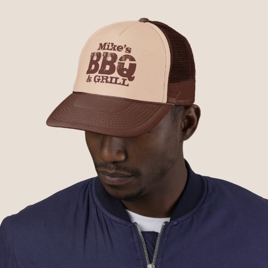Personalized BBQ hat for guys | Brown beige キャップ (インサイチュ)