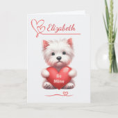Personalized Be Mine Westie Valentine Card シーズンカード (正面)