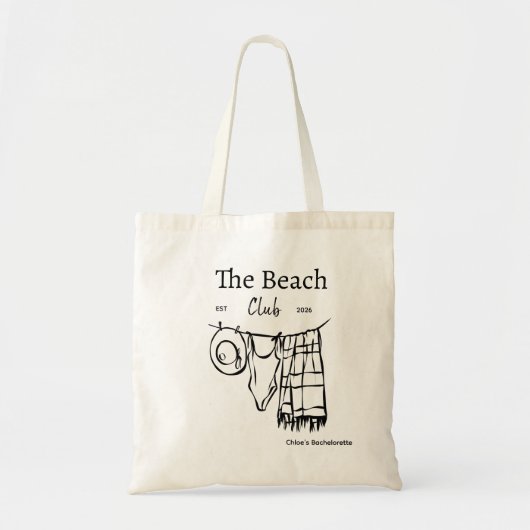 Personalized Beach Club Bachelorette Tote Bag  トートバッグ (正面)