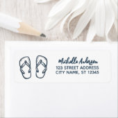 Personalized Beach Flip Flops Return Address       ラベル (インサイチュ)