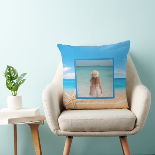 Personalized Beach House Throw Pillow – Custom クッション (椅子)