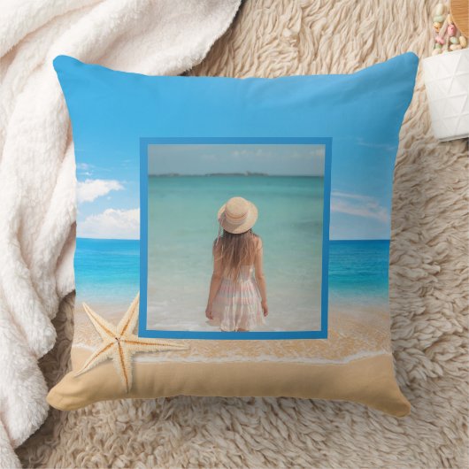 Personalized Beach House Throw Pillow – Custom クッション (ブランケット)