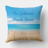 Personalized Beach House Throw Pillow – Custom クッション (裏面)