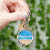 Personalized Beach Keychain | Ocean Name Keychain キーホルダー (手)