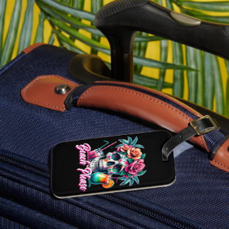 Personalized Beach Please Skull Luggage Tag ラゲッジタグ