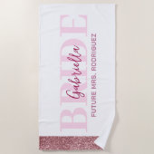 Personalized beach towel for the bride ビーチタオル (正面)