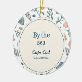 Personalized Beach Vacation Memory Ceramic セラミックオーナメント (左)