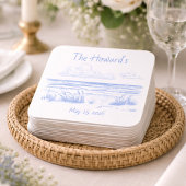 Personalized Beach Wedding Coasters スクエアペーパーコースター