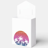 Personalized Beach Wedding Sunset Palm Trees フェイバーボックス (見開き)