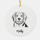 Personalized Beagle Dog Christmas セラミックオーナメント (正面)