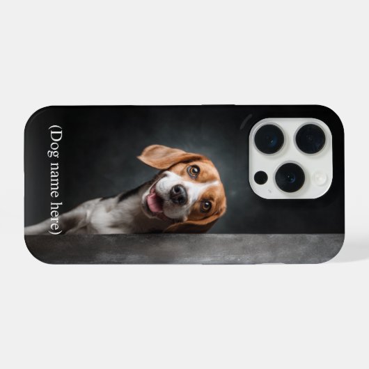 Personalized Beagle Dog Portrait iPhoneケース (裏面横)