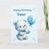 Personalized Bear Childs Birthday Card カード (正面)