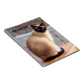 Personalized Beautiful Siamese Cat with Blue Eyes ノートブック (右側)