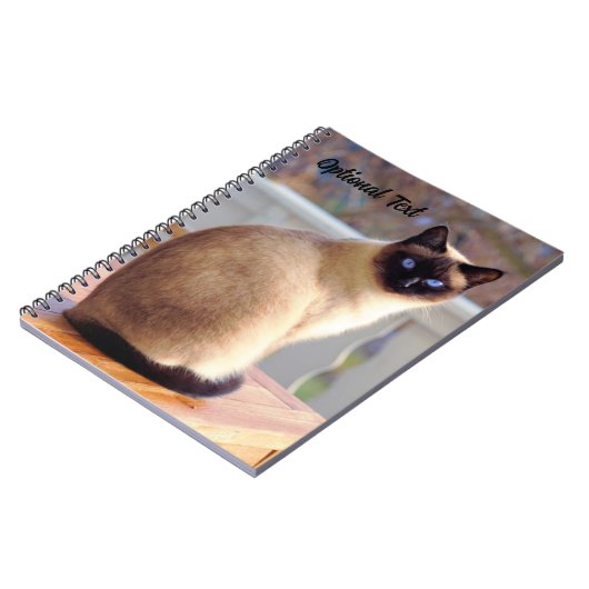 Personalized Beautiful Siamese Cat with Blue Eyes ノートブック (左側)