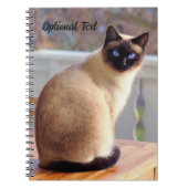 Personalized Beautiful Siamese Cat with Blue Eyes ノートブック (正面)