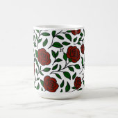 Personalized Beauty and Beast Garden Rose Name Red コーヒーマグカップ (中央)