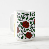 Personalized Beauty and Beast Garden Rose Name Red コーヒーマグカップ (正面左)