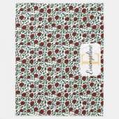 Personalized Beauty and Beast Garden Rose Name Red フリースブランケット (正面)