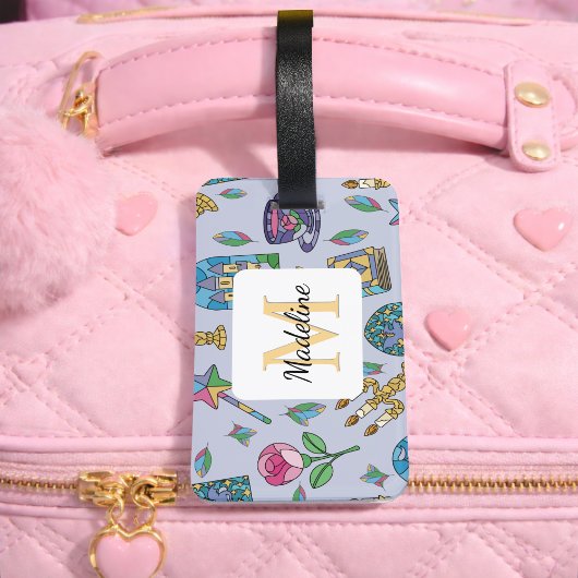 Personalized Beauty and the Beast Book Girl ラゲッジタグ