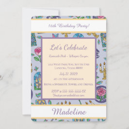 Personalized Beauty and the Beast Book Girl 招待状